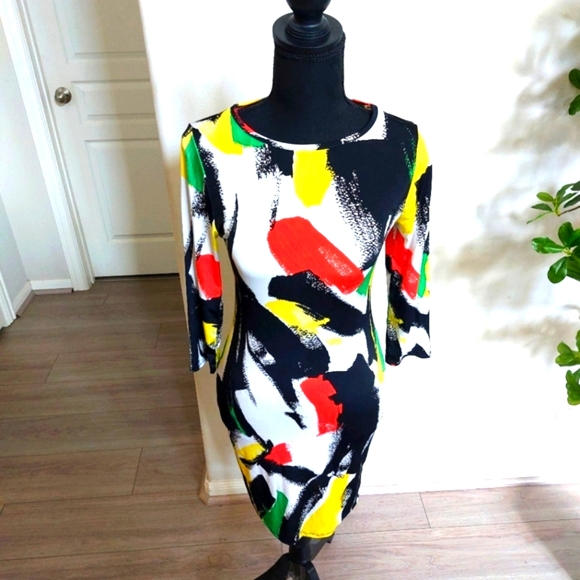 AUDITIONS Women's Multicolor Mini Bodycone Dress Size Large - Picture 2 of 15